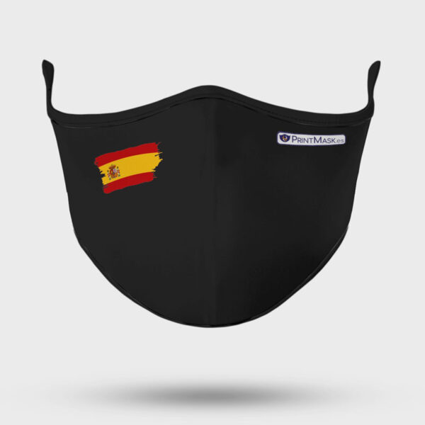 Mascarilla modelo Bandera España Negra